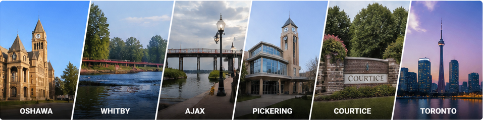 Kima Security service areas including Oshawa, Whitby, Ajax, Pickering, Courtice and Toronto